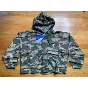 Women’s Medium Adidas Windbreaker Hemp Cropped Camouflage Jacket ED5816